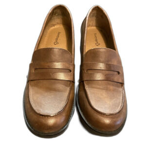 Baretraps Shoes Womens 10 M Casual Slip On Penny Loafers Brown Faux Leather